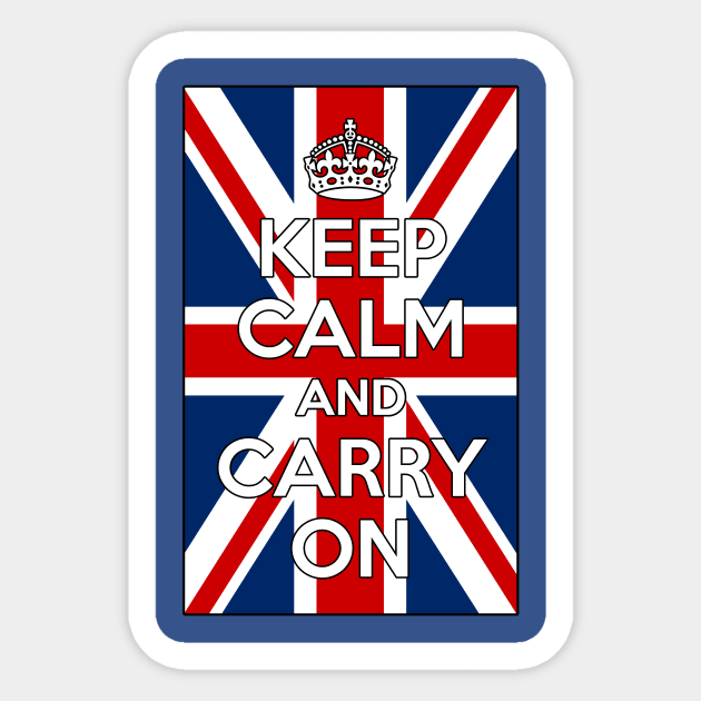 Union Jack UK flag shirt - keep calm and carry on Sticker by AwesomePrintableArt